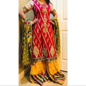 Pakistani Indian dress with gharara